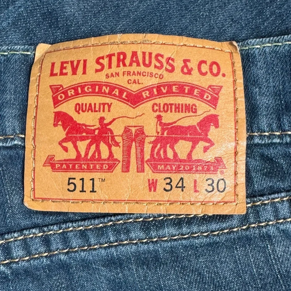 Levi Strauss 511 Slim Fit Jeans Mens W34‎ L30 Medium Wash Stretch Denim